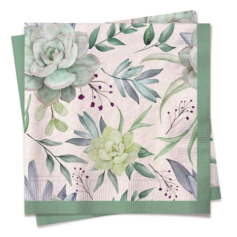 GUARDANAPO SUCULENTA 32,5x32,5 C/20 FOLHAS - 01 UNIDADE