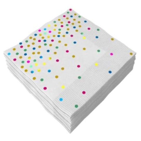 GUARDANAPO 33X33CM C/20 FOLHAS CONFETTI COLORIDO - 01 UNIDADE