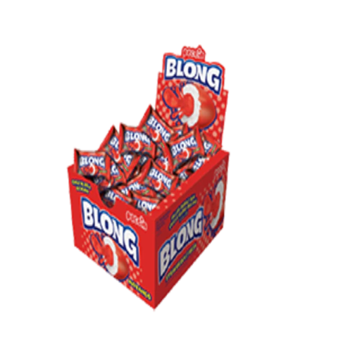 CHICLETES BLONG RECHEADO SABOR MORANGO C/40 200GR - 01 UNIDADE