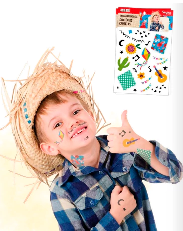 TATUAGEM DE PELE 2 ARRAIÁ 02 un. - 01 UNIDADE