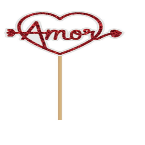 PICK CORAÇÃO AMOR - 01 UNIDADE