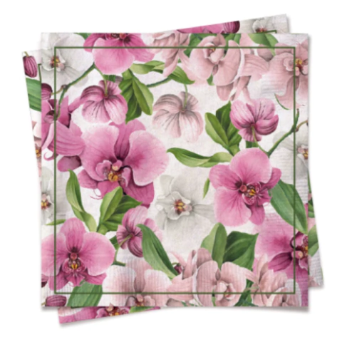 GUARDANAPO ORQUIDIA 32,5x32,5 C/20 FOLHAS - 01 UNIDADE