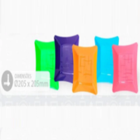 PRATO QUADRADO PEQUENO AMARELO BABY - 10 UNIDADES