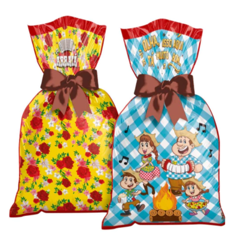 SACOLA PLÁSTICA ARRAIÁ C/12 UNIDADES - 01 UNIDADE