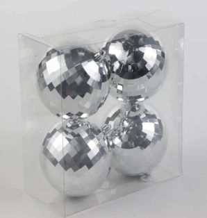 BOLA BRILHANTE PRA 10cm () JG C/4 PC