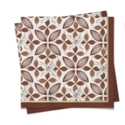 GUARDANAPO CHOCOLATE 32,5x32,5 C20 FOLHAS - 01 UNIDADE