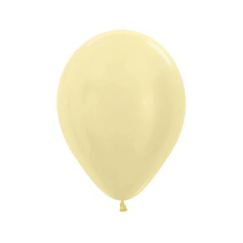 BALÃO REDONDO DE LÁTEX CANDY PEROLIZADO MARFIM 9" (APROX.22CM) - 25 UNIDADES