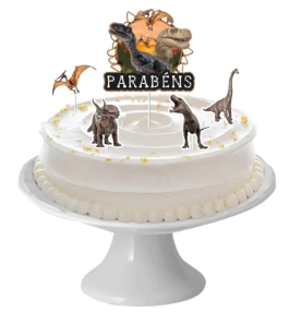 DECORACAO DE BOLO CENARIO DINOSSAURO COM 05 UNIDADES - 01 UNIDADE