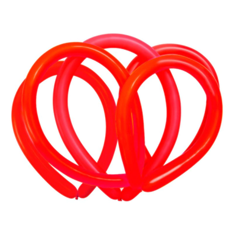 BALÃO DE LÁTEX CANUDO LISO VERMELHO 260" 5X150CM - 50 UNIDADES