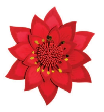 PAINEL FLORAL LOTUS G VERMELHA COM METAL - 01 UNIDADE