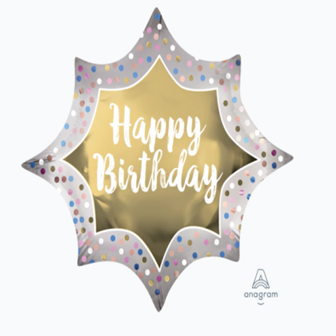 BALÃO METALIZADO SUPERSHAPE ESTOURO DOURADO FOSCO 35" - 01 UNIDADE