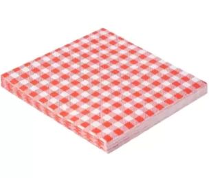 GUARDANAPO ESTAMPADO 32 CM XADREZ VERMELHO - 01 UNIDADE