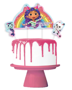 KIT TOPO DE BOLO CASA MAGICA DA GABBY FILME 03 - 01 UNIDADE