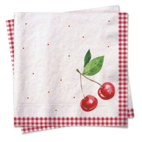 GUARDANAPO CEREJA 32,5x32,5 C/20 FOLHAS - 01 UNIDADE