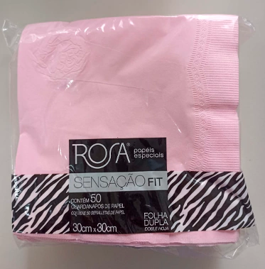 GUARDANAPO 30X30 ROSA CLARO - 01 UNIDADE