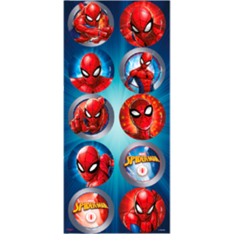 ADESIVO DECORATIVO REDONDO SPIDER MAN C/30 UNIDADES - 01 UNIDADE