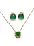 Conjunto Brinco Colar Coração Verde