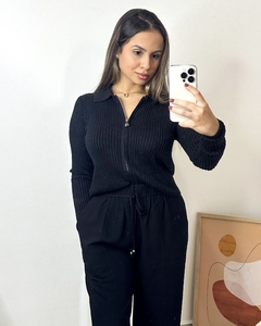 Casaco modal gola polo