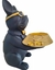 Imagem do Estatueta Buldogue francês com Bandejas dourada Porta Objetos.