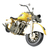 Escultura miniatura colecionável "Motorcycle Yellow" em metal. Escala 1:18 - Produto Nacional - Empório Primo Milione