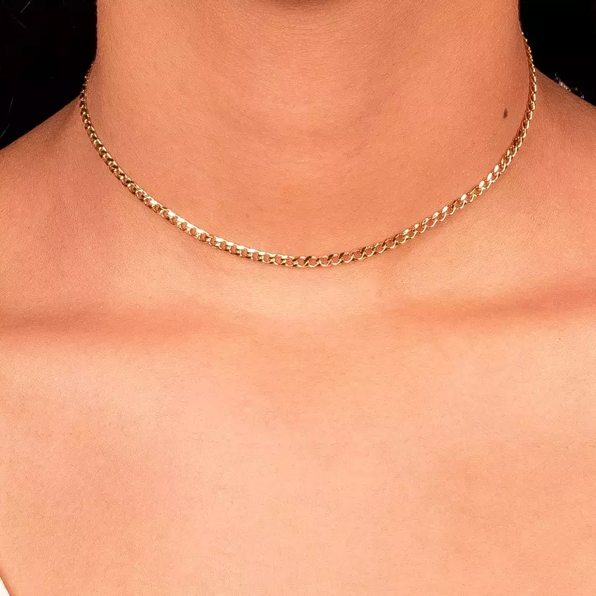 Choker Semijoia Corrente Grumet Lisa - Ouro