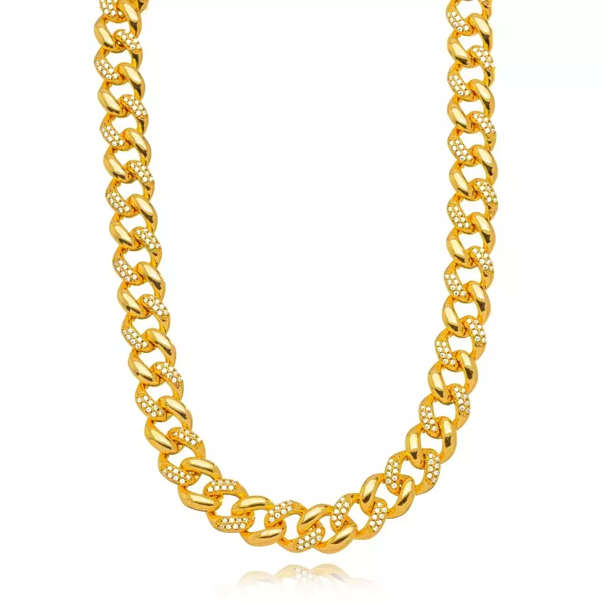 Choker Semijoia Elos Micro Zircônia - Ouro