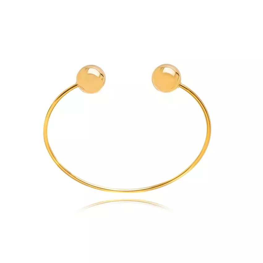 Bracelete Semijoia Bolas Lisas - Ouro (Cód. 144822)