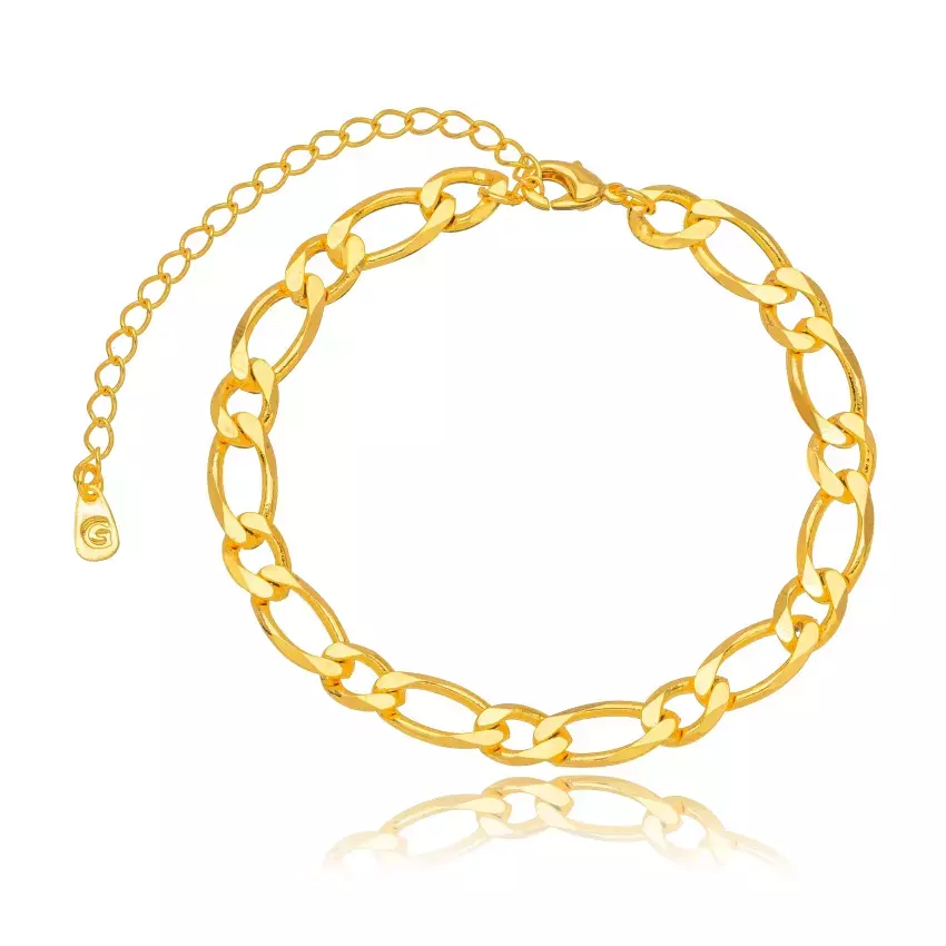 Pulseira Semijoia Elos Lisa - Ouro