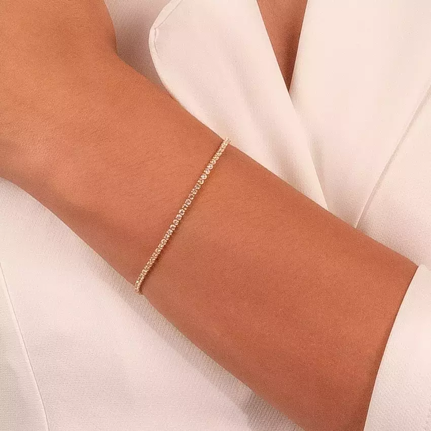 Pulseira Riviera Zircônia Confeccionado em Banho de Ouro Amarelo 18K