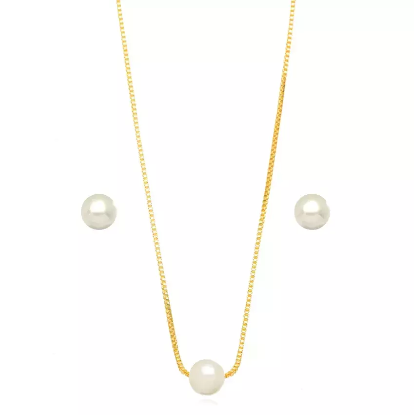Conjunto Semijoias Pérolas Pequenas