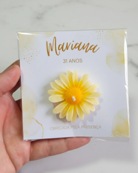 10 Vela Perfumada Margarida 15g - Com cartão Personalizado - comprar online