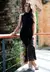 Imagem do Vestido De Renda Midi Gola Alta Preto | VRP3