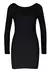Vestido Curto Canelado Manga Longa Costa Nua NCR0008 - comprar online
