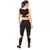 Conjunto Fitness Cropped + Calça Legging Preto e Amarelo REF: LX036 - Zéshop