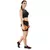 Conjunto Fitness Cropped Regata Com Faixa + Short Preto Com Amarelo REF: LX044 na internet
