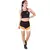 Conjunto Fitness Cropped Preto + Shorts Com Faixas Preto Com Branco e Amarelo REF: LX052 - comprar online