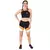 Conjunto Fitness Cropped Preto + Shorts Com Faixas Preto Com Branco e Amarelo REF: LX052 na internet