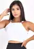 Cropped Top Fitness Alcinha Basic Branco REF: CC27 - comprar online