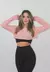 Blusa Cropped Feminina Fitness Dry Rosê - LX137