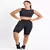 Conjunto Fitness Feminino Bermuda e Cropped Preto REF: LX140