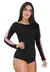 Body Feminino Manga Longa Detalhe Rosê Manga REF: VRP404