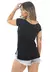 Blusa Feminina Lisa Manga Curta Preto - VSC10 na internet