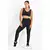 Conjunto Calça Legging Com Tela e Cropped Preto Liso REF: LX184