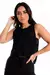 Blusa Feminina Com Transparencia Preta E Cropped Tomara que Caia - LX285