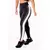 Calça Legging Fitness Academia Preta com Verde Militar e Vivo Branco Cintura Alta - SV48