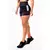 Short Fitness Academia Preto com Tela Dry Fit e Elástico Branco Cintura Alta REF: SV8