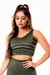 Top Cropped Fitness Academia Verde Militar com Vivo Branco REF: SV23