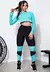 Conjunto Fitness Calça Legging + Cropped de Telinha Manga Longa com Detalhes em Azul Turquesa - LX147 na internet