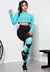 Conjunto Fitness Calça Legging + Cropped de Telinha Manga Longa com Detalhes em Azul Turquesa - LX147 - loja online