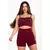 Conjunto Fitness Short Cintura Alta + Cropped Marsala com Elásticos em X Racy REF: CCA4 na internet